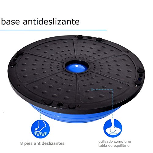 COSTWAY Equilibrio Balance Semiesfera Trainer Pelota de Gimnasia Pilates Yoga Ball (Azul)