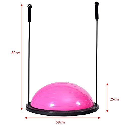 COSTWAY Equilibrio Balance Semiesfera Trainer Pelota de Gimnasia Pilates Yoga Ball (Rosa) COSTWAY Equilibrio Balance Semiesfera Trainer Pelota de Gimnasia Pilates Yoga Ball (Rosa)