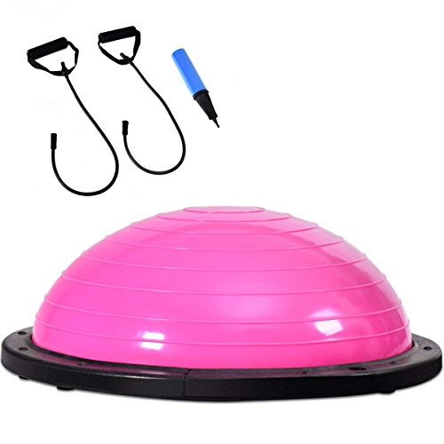 COSTWAY Equilibrio Balance Semiesfera Trainer Pelota de Gimnasia Pilates Yoga Ball (Rosa)