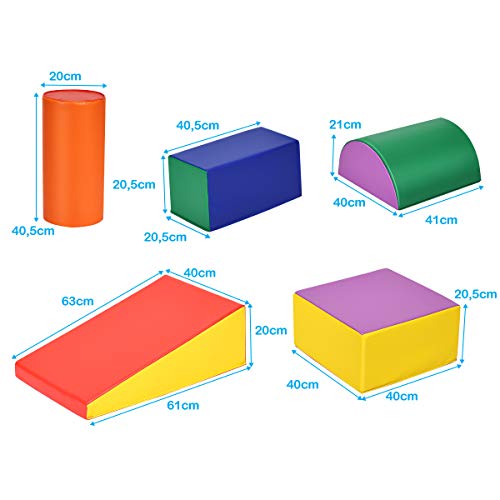 COSTWAY Juego de Bloques de Espuma Grandes para Bebé Bloques de Construcción Juguetes Educativos para Niños