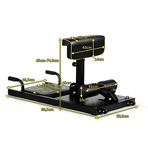 COSTWAY Máquina para Sentadillas Profundas Altura Ajustable Ejercicios Entrenador de Piernas para Gimnasio Hogar Carga hasta 120kg