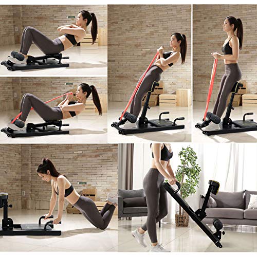 COSTWAY Máquina para Sentadillas Profundas Altura Ajustable Ejercicios Entrenador de Piernas para Gimnasio Hogar Carga hasta 120kg