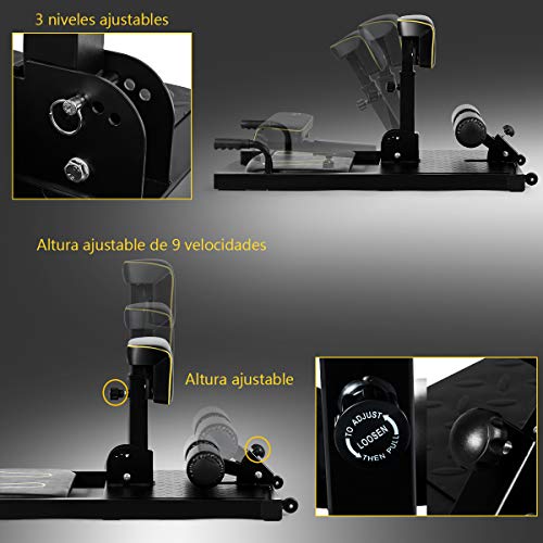 COSTWAY Máquina para Sentadillas Profundas Altura Ajustable Ejercicios Entrenador de Piernas para Gimnasio Hogar Carga hasta 120kg COSTWAY Máquina para Sentadillas Profundas Altura Ajustable Ejercicios Entrenador de Piernas para Gimnasio Hogar Carga hasta 120kg