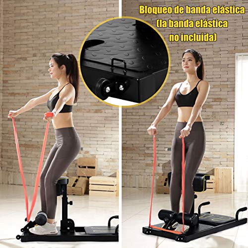 COSTWAY Máquina para Sentadillas Profundas Altura Ajustable Ejercicios Entrenador de Piernas para Gimnasio Hogar Carga hasta 120kg COSTWAY Máquina para Sentadillas Profundas Altura Ajustable Ejercicios Entrenador de Piernas para Gimnasio Hogar Carga hasta 120kg