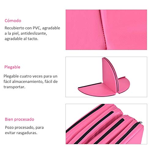 COSTWAY Pole Dance Mat Diámetro 150cm Grosor 5cm Colchoneta Seguridad Plegable para Entrenamiento Bailar Ejercicio (Rosa)