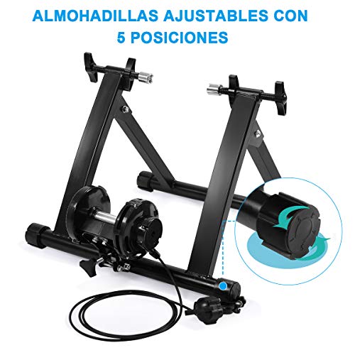 COSTWAY Rodillo Magnético Entrenamiento Bicicleta de Acero Resistencia Plegable Carga hasta 150kg Negro COSTWAY Rodillo Magnético Entrenamiento Bicicleta de Acero Resistencia Plegable Carga hasta 150kg Negro
