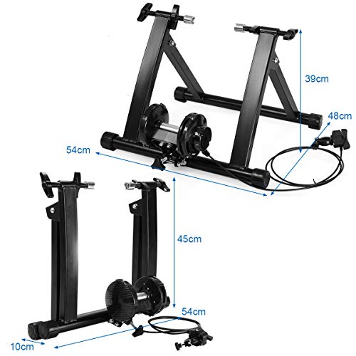 COSTWAY Rodillo Magnético Entrenamiento Bicicleta de Acero Resistencia Plegable Carga hasta 150kg Negro COSTWAY Rodillo Magnético Entrenamiento Bicicleta de Acero Resistencia Plegable Carga hasta 150kg Negro