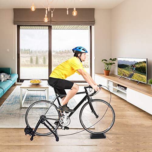 COSTWAY Rodillo Magnético Entrenamiento Bicicleta de Acero Resistencia Plegable Carga hasta 150kg Negro COSTWAY Rodillo Magnético Entrenamiento Bicicleta de Acero Resistencia Plegable Carga hasta 150kg Negro