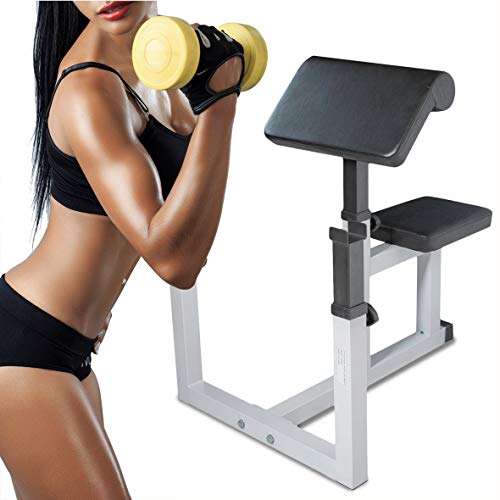 Cosye Equipo de Fitness Almohadilla Ajustable para el hogar Profesional Gimnasio en casa Brazo Bíceps Curl Levantamiento de Pesas Dispositivo de Ejercicio con Barra Fácil de Montar