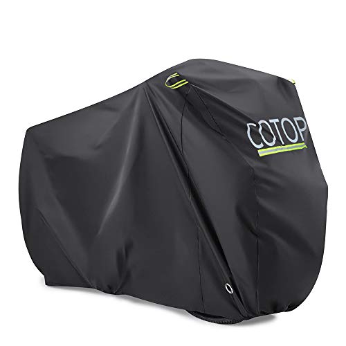 COTOP Funda para Bicicleta, 210T Cubierta Impermeable para Bicicleta Protección UV Anti Polvo Lluvia con Orificios de Bloqueo para Bicicleta de montaña/Bicicleta de Carretera/Bicicleta de Ruta