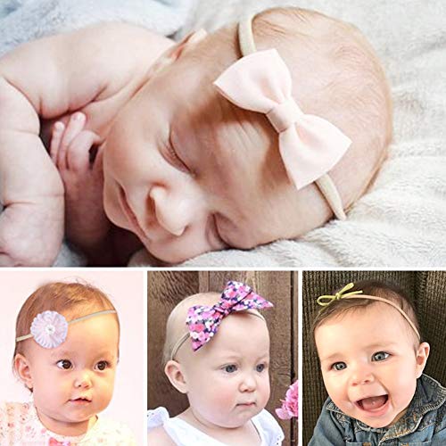 COUXILY Cintas Pelo Bebe Niña 10 Pcs Multicolor Suave Elásticas Diademas Bebe Niña Recien Nacida Turbantes Para Bebe Niñas (C)