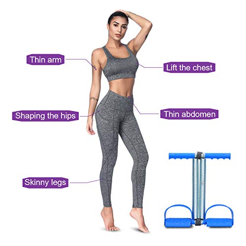 COVVY - Cuerda elástica para Abdominales, para ejercitar la Pierna, Abdomen y Culturismo, para Entrenamiento de Yoga (Blue)