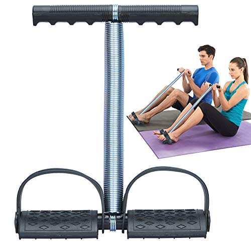 COVVY Elastic Sit Up Cuerda De Tracción Tensión De Primavera Pedal De Pie Abdomen Ejercitador De Piernas Tummy Trimmer Equipment Bodybuilding Expander para Entrenamiento De Yoga Físico (Negro)