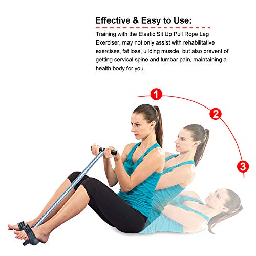 COVVY Elastic Sit Up Cuerda De Tracción Tensión De Primavera Pedal De Pie Abdomen Ejercitador De Piernas Tummy Trimmer Equipment Bodybuilding Expander para Entrenamiento De Yoga Físico (Negro) COVVY Elastic Sit Up Cuerda De Tracción Tensión De Primavera Pedal De Pie Abdomen Ejercitador De Piernas Tummy Trimmer Equipment Bodybuilding Expander para Entrenamiento De Yoga Físico (Negro)