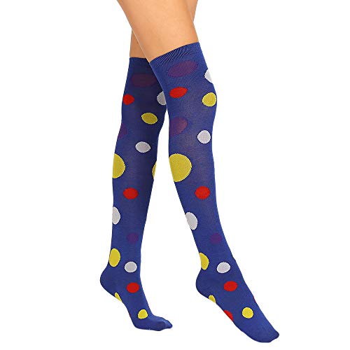 COZOCO Puntos Femeninos De Color Muslos Sexy Por Encima De La Rodilla Calcetines Medias De Punto De Color (una talla, azul)