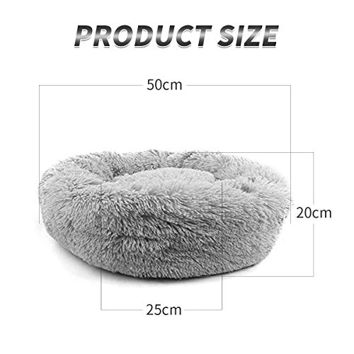 Cozywind Cama Gato Suave Cama Perro Redonda,Mascotas Calentito Cojín Lavable Invierno de Felpa,Diámetro 50cm,Gris Claro Cozywind Cama Gato Suave Cama Perro Redonda,Mascotas Calentito Cojín Lavable Invierno de Felpa,Diámetro 50cm,Gris Claro