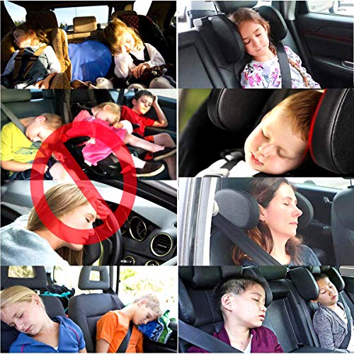 Cozywind Reposacabezas Coche,Ajustable para el Cuello, Cuello Almohada de Viaje para Asiento de Automóvil para Adultos y Niños (Negro)