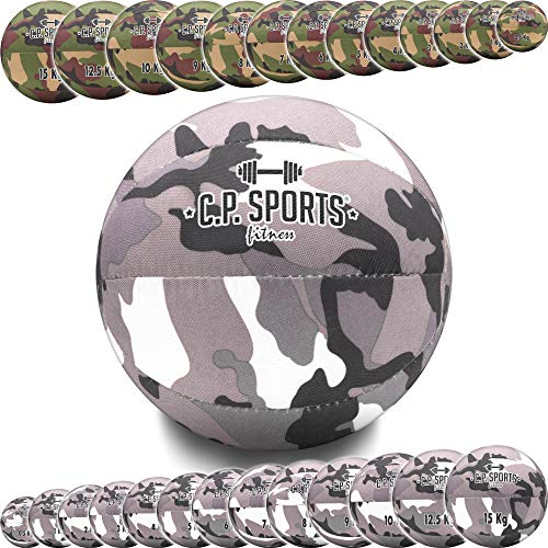 C.P. Sports - Balón medicinal de camuflaje militar, color verde oliva o blanco, de 0,5 a 15 kg, para deporte, fitness, musculación, crossfit, rehabilitación, 3 kg, color blanco C.P. Sports - Balón medicinal de camuflaje militar, color verde oliva o blanco, de 0,5 a 15 kg, para deporte, fitness, musculación, crossfit, rehabilitación, 3 kg, color blanco