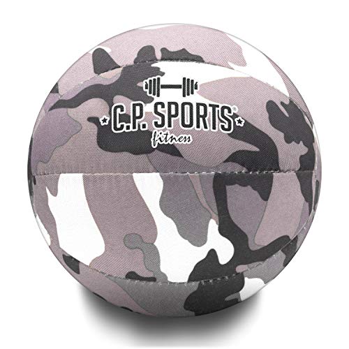 C.P. Sports - Balón Medicinal para Fitness, de 0,5 kg a 15 kg, Tejido de Nailon Resistente, Pelotas medicinales para Crossfit, Entrenamiento de Fuerza, Color Verde Oliva, Blanco, Camuflaje Militar