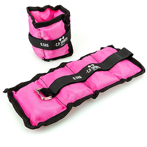 C.P. Sports. Juego de 2 muñequeras con peso para manos o pies., 2x 0,5kg C.P. Sports. Juego de 2 muñequeras con peso para manos o pies., 2x 0,5kg