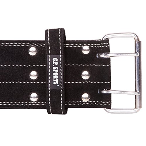 C.P. Sports Powerlifting - Cinturón de entrenamiento, cinturón para levantamiento de pesas, cinturón de fitness (negro, L = 88-114 cm)