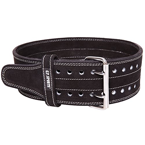C.P. Sports Powerlifting - Cinturón de entrenamiento, cinturón para levantamiento de pesas, cinturón de fitness (negro, L = 88-114 cm) C.P. Sports Powerlifting - Cinturón de entrenamiento, cinturón para levantamiento de pesas, cinturón de fitness (negro, L = 88-114 cm)