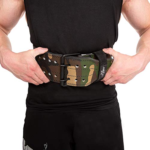 C.P. Sports Powerlifting - Cinturón de entrenamiento para levantamiento de pesas, color verde camuflaje (68-94 cm)