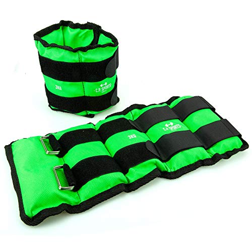 C.P. Sports Puños de peso, pesa pies y muñeca, crossfit, fitness, yoga, artes marciales, aeróbicos, gimnasia 2X 0,5kg – 2X 1kg - 2X 1,5kg - 2X 2kg - 2X 2,5kg - 2X 3kg-2x 4kg-2x 5kg-2x 6kg (3,0)