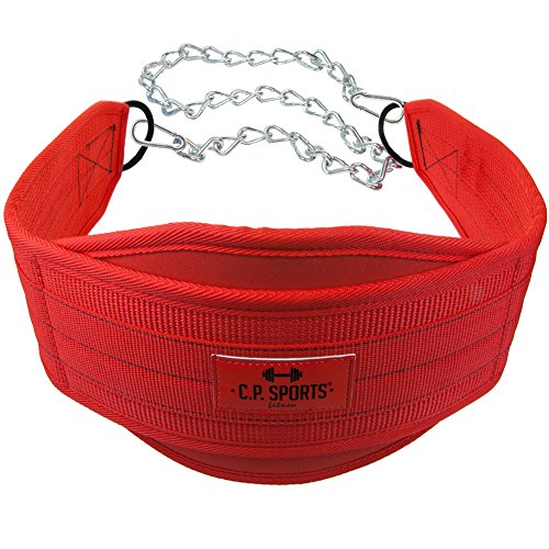 C.P. Sports Trainings Dip - Cinturón para dip (cadena larga, talla única), color negro o rojo C.P. Sports Trainings Dip - Cinturón para dip (cadena larga, talla única), color negro o rojo