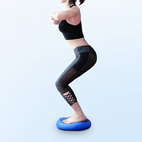 CPOKOH Cojin Equilibrio, Cojines de Equilibrio Usado para Entrenamiento del/Balance Rehabilitación/Ejercicios de Espalda/Gimnasio/Yoga/Cojín. (35cm,Azul)