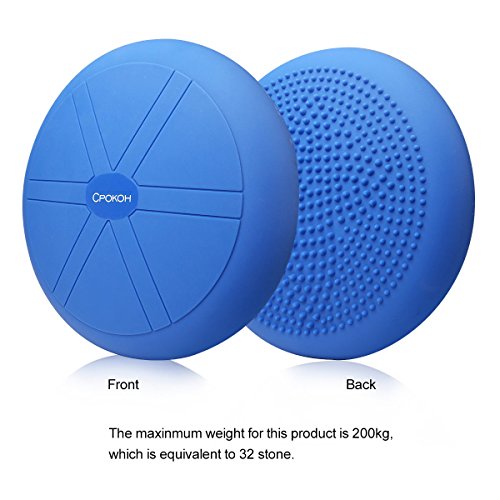 CPOKOH Cojin Equilibrio, Cojines de Equilibrio Usado para Entrenamiento del/Balance Rehabilitación/Ejercicios de Espalda/Gimnasio/Yoga/Cojín. (35cm,Azul) CPOKOH Cojin Equilibrio, Cojines de Equilibrio Usado para Entrenamiento del/Balance Rehabilitación/Ejercicios de Espalda/Gimnasio/Yoga/Cojín. (35cm,Azul)