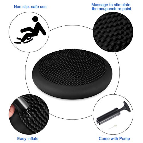 CPOKOH Cojin Equilibrio, Cojines de Equilibrio Usado para Entrenamiento del/Balance Rehabilitación/Ejercicios de Espalda/Gimnasio/Yoga/Cojín. (35cm,Negro) CPOKOH Cojin Equilibrio, Cojines de Equilibrio Usado para Entrenamiento del/Balance Rehabilitación/Ejercicios de Espalda/Gimnasio/Yoga/Cojín. (35cm,Negro)