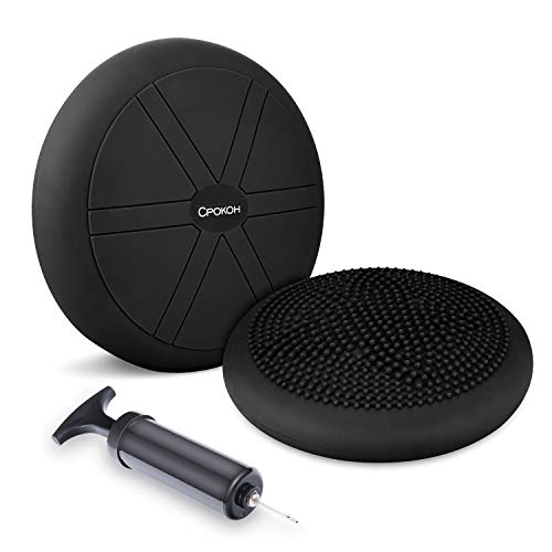 CPOKOH Cojin Equilibrio, Cojines de Equilibrio Usado para Entrenamiento del/Balance Rehabilitación/Ejercicios de Espalda/Gimnasio/Yoga/Cojín. (35cm,Negro) CPOKOH Cojin Equilibrio, Cojines de Equilibrio Usado para Entrenamiento del/Balance Rehabilitación/Ejercicios de Espalda/Gimnasio/Yoga/Cojín. (35cm,Negro)