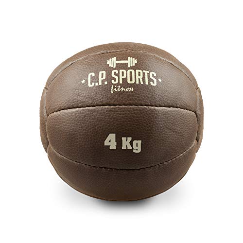 C.P.Sports Bad Company K5 - Balón medicinal (piel, 0,5 kg, 1 kg, 2 kg, 3 kg, 4 kg, 5 kg, 6 kg, 7 kg, 8 kg, 9 kg, 10 kg, 12,5 kg, 15 kg), color marrón