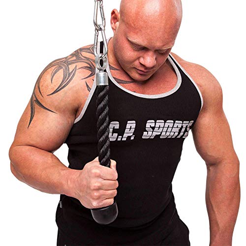 C.P.Sports - Empuñaduras para Cables de Cuerda, Cable de Cable, Barra de polea, Mango de Remo, Barra de tríceps, Cuerda para tríceps, Barra SZ, mosquetón (Cuerda de Triceps con una Sola Mano) C.P.Sports - Empuñaduras para Cables de Cuerda, Cable de Cable, Barra de polea, Mango de Remo, Barra de tríceps, Cuerda para tríceps, Barra SZ, mosquetón (Cuerda de Triceps con una Sola Mano)