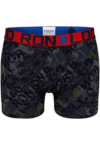 CR7 Cristiano Ronaldo - Boys - Bóxers Ajustados para niños - Pack de 2 - Gris/Combinación (524) - tamaño 116/128 (4-6 años) (CR7-JBS-8400-51-524-116/128)