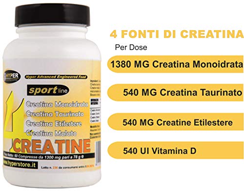 CREATINA 60 CPR 78GR | 4 Fuentes Monohidrato Ester Etílico Malato Taurinato | Suplemento Deportivo Para Aumentar la Fuerza Muscular | Mejorar la Resistencia Rendimiento Deportivo | Retrasar la Fatiga CREATINA 60 CPR 78GR | 4 Fuentes Monohidrato Ester Etílico Malato Taurinato | Suplemento Deportivo Para Aumentar la Fuerza Muscular | Mejorar la Resistencia Rendimiento Deportivo | Retrasar la Fatiga
