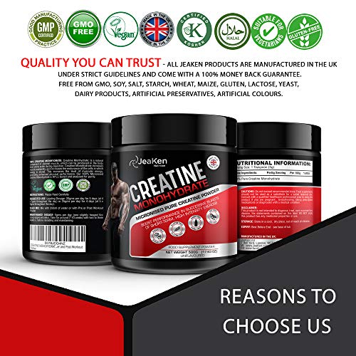 CREATINA MONOHIDRATADA EN POLVO - Proteinas Para Aumentar Masa Muscular - Creatina Monohidrato Micronizada 100% Pura Vegan Protein Powder- 500g de Suplementos Para Ganar Masa Muscular y Para Engordar CREATINA MONOHIDRATADA EN POLVO - Proteinas Para Aumentar Masa Muscular - Creatina Monohidrato Micronizada 100% Pura Vegan Protein Powder- 500g de Suplementos Para Ganar Masa Muscular y Para Engordar
