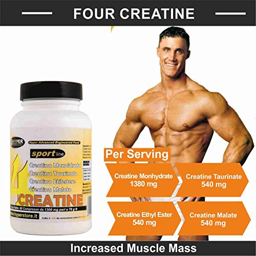 Creatina Tabletas 1300 4 fuentes (monohidrato - éster etílico - taurinato - malato) Aumento de masa muscular - Mejor recuperación Retención menor de agua 120 tabletas Creatina Tabletas 1300 4 fuentes (monohidrato - éster etílico - taurinato - malato) Aumento de masa muscular - Mejor recuperación Retención menor de agua 120 tabletas