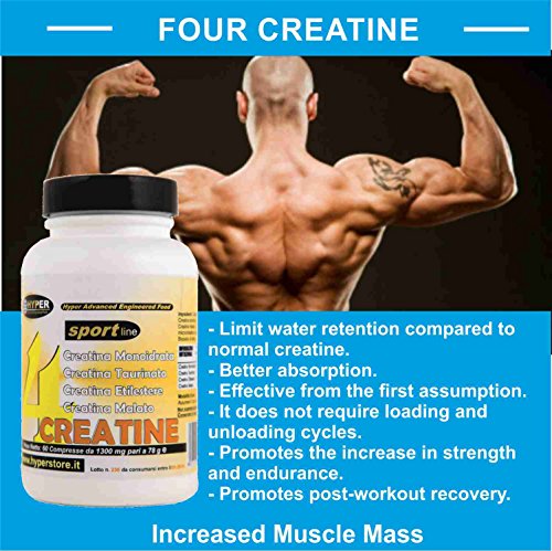 Creatina Tabletas 1300 4 fuentes (monohidrato - éster etílico - taurinato - malato) Aumento de masa muscular - Mejor recuperación Retención menor de agua 120 tabletas Creatina Tabletas 1300 4 fuentes (monohidrato - éster etílico - taurinato - malato) Aumento de masa muscular - Mejor recuperación Retención menor de agua 120 tabletas