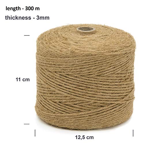 Creative Deco 985 Pies / 300 m Cordel Cuerda Yute Manualidades | 2-3 mm de Espesor | Rollo Grande Marrón Natural Gruesa Fuerte Decoración, Floristería, Artesanía y Bricolaje Creative Deco 985 Pies / 300 m Cordel Cuerda Yute Manualidades | 2-3 mm de Espesor | Rollo Grande Marrón Natural Gruesa Fuerte Decoración, Floristería, Artesanía y Bricolaje