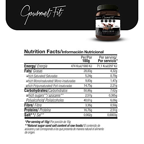 Crema de Cacao y Avellanas Hiperproteica sin Azucares ni grasas saturadas - Sin aceite de palma - formato 1KG Increíble Sabor (oreo cookies)