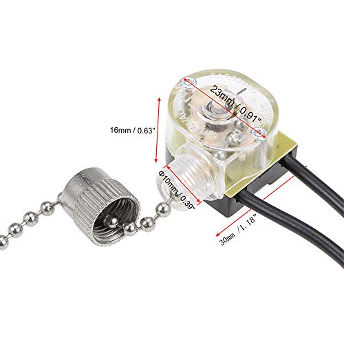 Cremallera Interruptor Techo Cadena Interruptor Interruptor Vintage,Viene con 1 metro de Cable de Extensión y Adhesivo(Plata) Cremallera Interruptor Techo Cadena Interruptor Interruptor Vintage,Viene con 1 metro de Cable de Extensión y Adhesivo(Plata)
