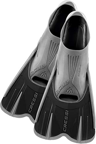 Cressi Agua Short Aletas de Snorkeling, Unisex Adulto, Negro/Plata, 43/44 Cressi Agua Short Aletas de Snorkeling, Unisex Adulto, Negro/Plata, 43/44