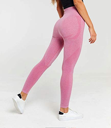 CrisKat Chándal mujer Conjunto deportivo mujer Conjunto Cintura Alta Leggings para Running Fitness Yoga Leggings (Conjunto Rosa, S)