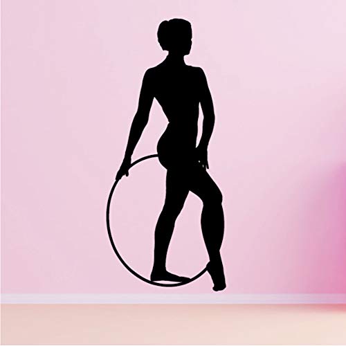 Crjzty Gimnasia rítmica Hoop Vinilo Pegatinas de Pared decoración para el hogar Sala de Estar extraíble Arte   Tatuajes de Pared Dormitorio Elegante para niñas 52 * 120 cm