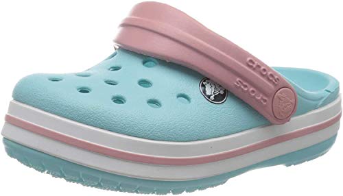 Crocs Crocband Clog Kids, Zuecos Unisex niños, Azul Hielo (Ice Blue/White), 25/26 EU Crocs Crocband Clog Kids, Zuecos Unisex niños, Azul Hielo (Ice Blue/White), 25/26 EU