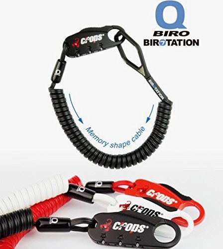 CROPS Pro Q4-Biro Cable Candado - Muy Ligero - Reajustable - Combinación de 3 dígitos - Material con Memoria: Siempre vuelve a su Forma Original - Anti-Robo