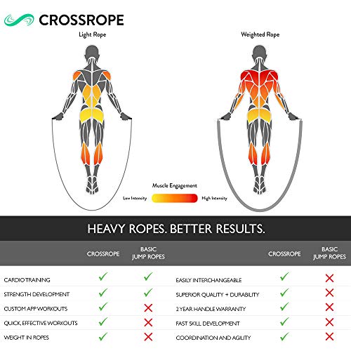 Crossrope Get Lean - Juego de comba lastrable para crossfit, Large - 9'0" (user height 5'9.5" - 6'1.5")