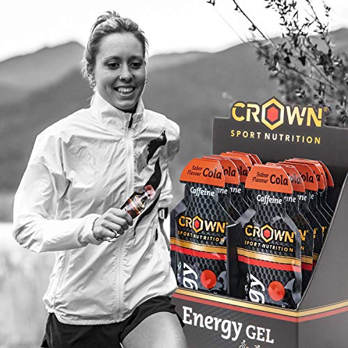 Crown Sport Nutrition Gel Energético - con o sin Cafeína - 10 unidades Carbohidratos en ratio 2:1:1 (Maltodextrina - Dextrosa - Fructosa) Ciclismo Running Deporte Entreno